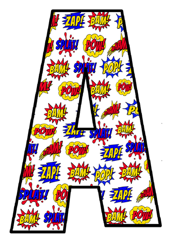 superhero themed alphabet letters numbers display by