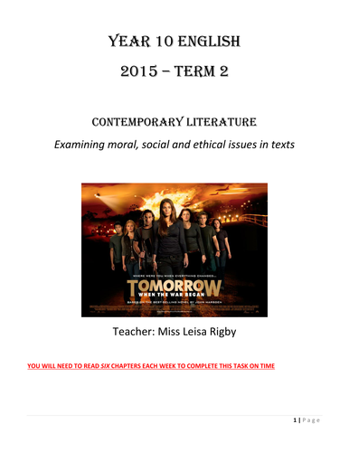 Tomorrow When The War Began Chapter Summaries For Teachers And Study Guide For Students Teaching Resources