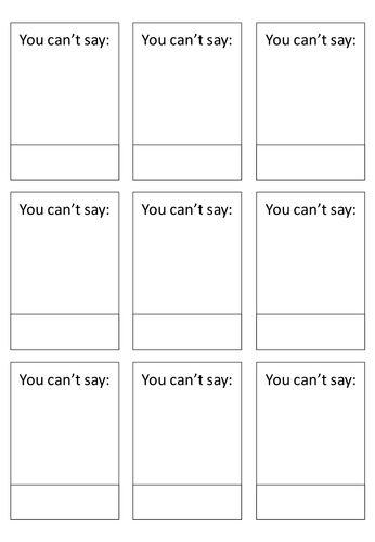 Printable Taboo Game Cards Template Printable Templates 6361