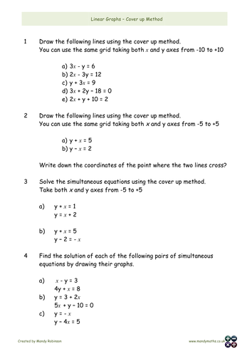 linear-graphs-the-cover-up-method-gcse-by-uk-teaching-resources-tes