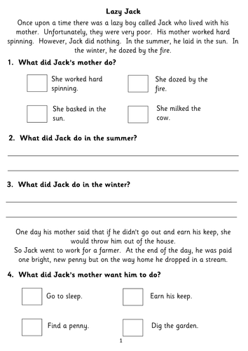 Four Upper KS1/Lower KS2 Reading Comprehension Booklets based on four ...