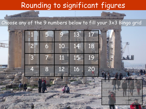 Rounding to one, two or three significant figures Bingo