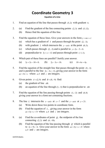 Aqa homework sheet coordinates graphs image