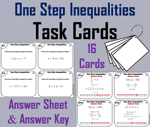 One Step Inequalities Task Cards