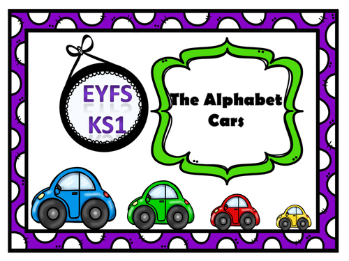 Lower Case Letters of the Alphabet Theme Cars