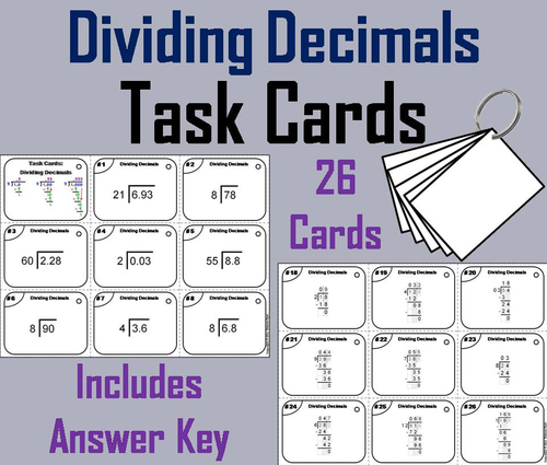 Dividing Decimals Task Cards