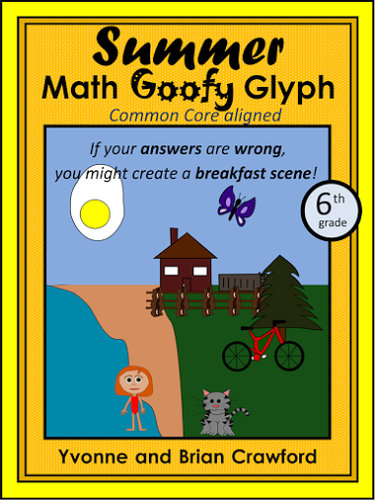 Summer Review Math Goofy Glyph 6th Grade Common Core by YvonneCrawford  Teaching Resources  TES