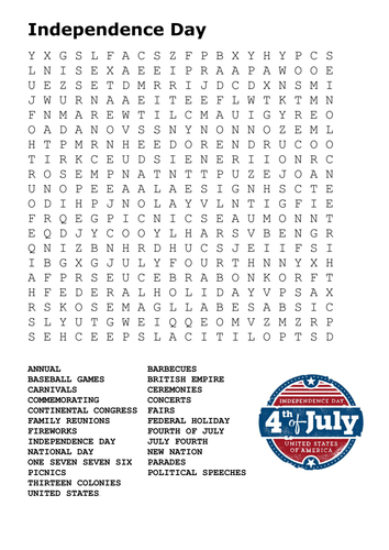 Declaration Of Independence Word Search Pdf