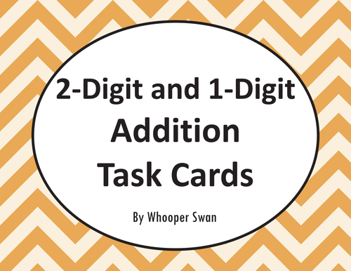 2-Digit and 1-Digit Addition Task Cards
