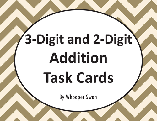 3-Digit and 2-Digit Addition Task Cards