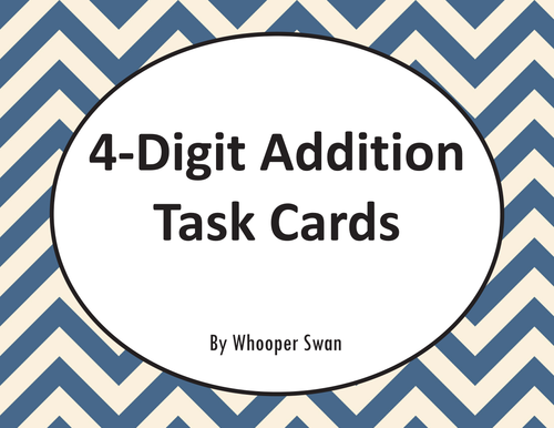 4-Digit Addition Task Cards
