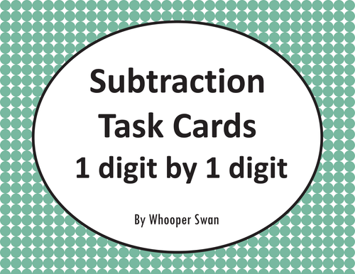 Subtraction Task Cards (1 digit by 1 digit)