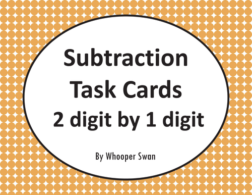 Subtraction Task Cards (2 digit by 1 digit)