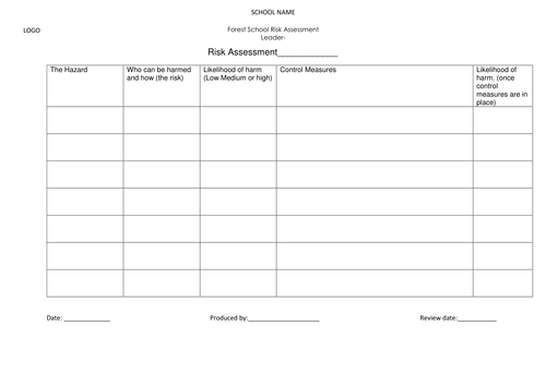 Forest School Risk Assessment, Planning and Evaluation bundle