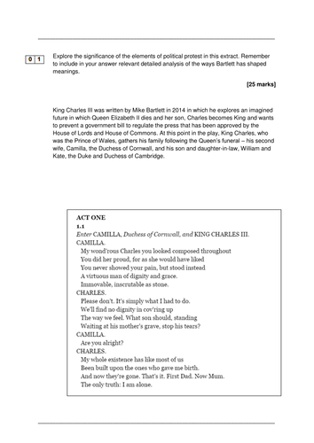 A Level AQA New Specification Social Protest and Political Writing: Mock Assessments