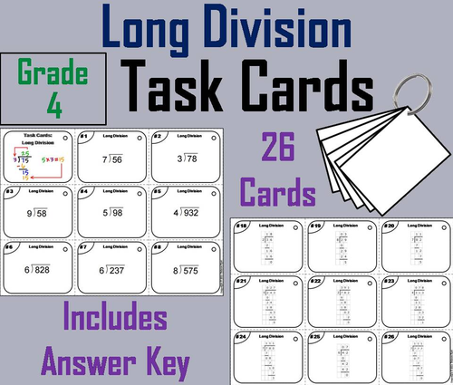 Long Division Task Cards