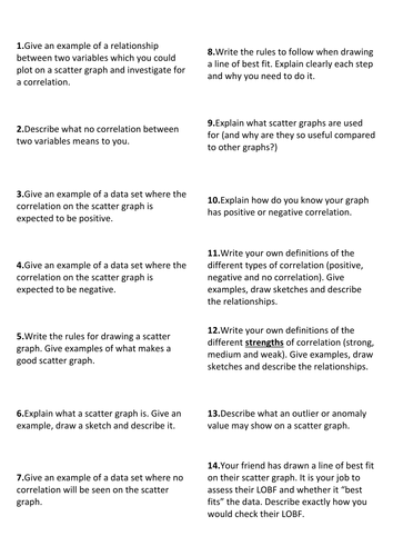 Scatter graphs Scatter gram Maths Mastery Discussion Statistics Data Handling Sticker 14 questions