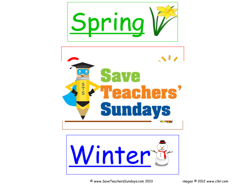 Seasons Activities KS1 Lesson Plan, Worksheet and Flashcards | Teaching