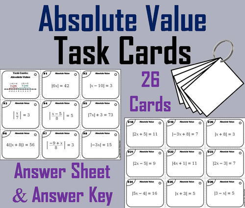 Absolute Value Task Cards