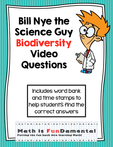 Bill Nye Video Questions - Biodiversity - w/ time stamp, word bank, answer key