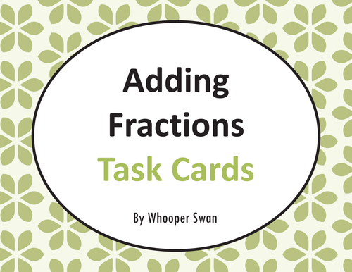 Adding Fractions Task Cards