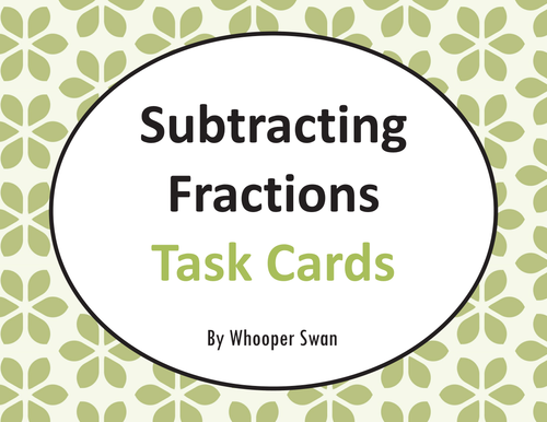 Subtracting Fractions Task Cards