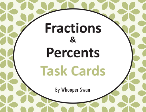 Fractions and Percents Task Cards