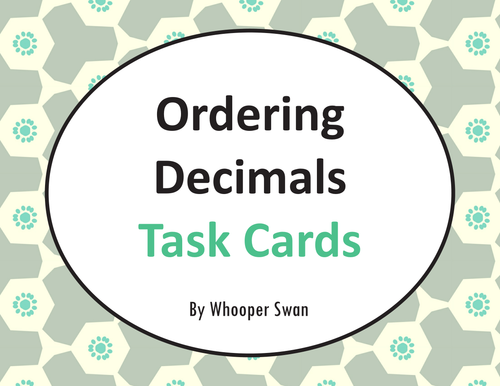 Ordering Decimals Task Cards