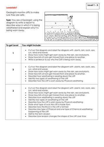 NEW KS3 Assessment Skill - Rocks and Weathering