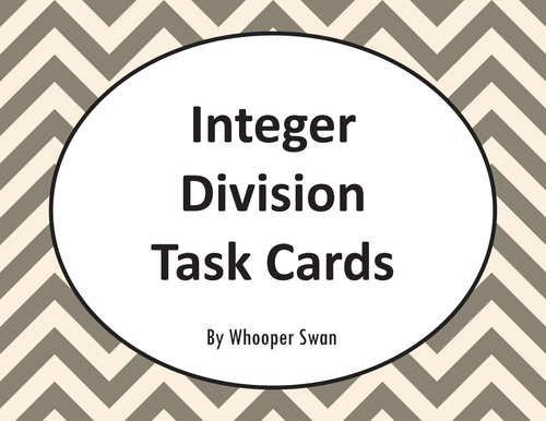 Integer Division Task Cards