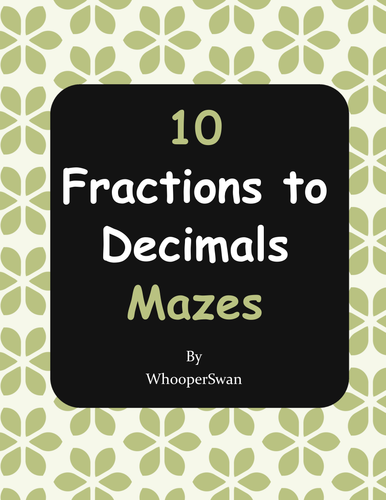 Fractions to Decimals Maze