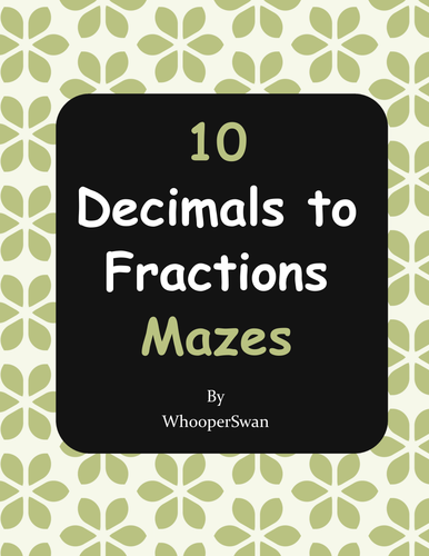 Decimals to Fractions Maze