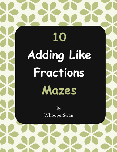 Adding Like Fractions Maze