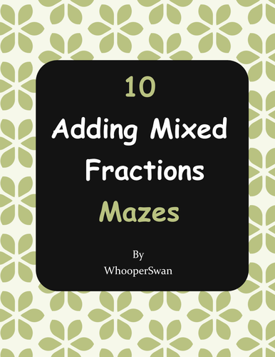Adding Mixed Fractions Maze