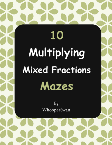 Multiplying Mixed Fractions Maze