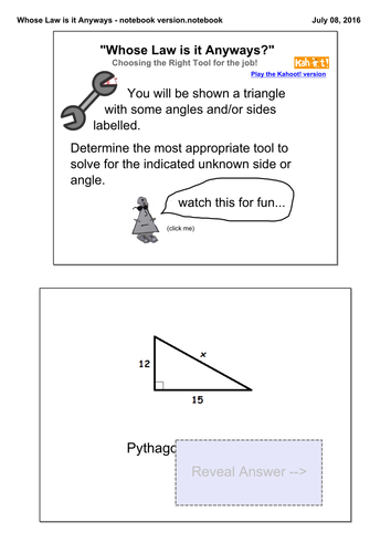 Choosing the Correct Trig Tool - "Whose Law is it Anyways?"