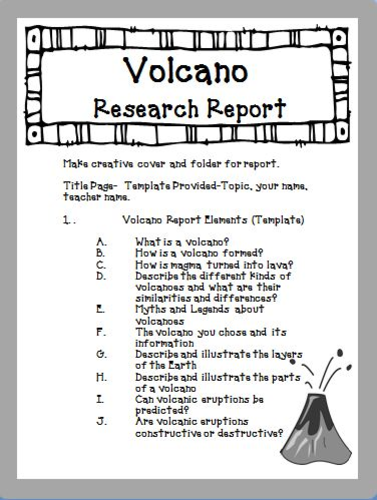 volcano research project rubric