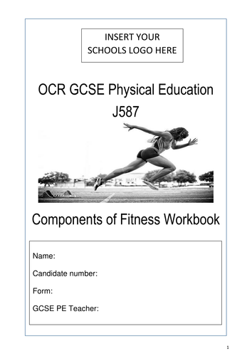 New Spec (2016) OCR GCSE PE Components of Fitness Workbook | Teaching ...