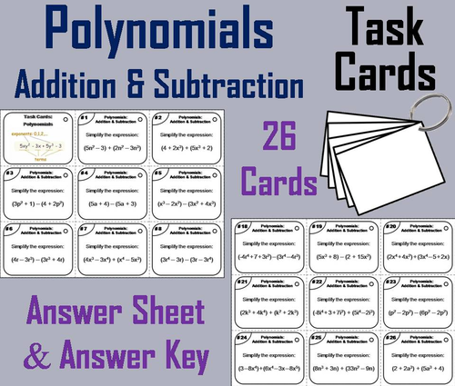 Polynomials Task Cards
