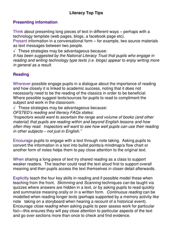 Whole School Literacy Starter Bundle (parent, staff and student ...