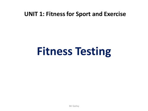 BTEC SPORT Unit 1 - Fitness Testing Unit of Work | Teaching Resources