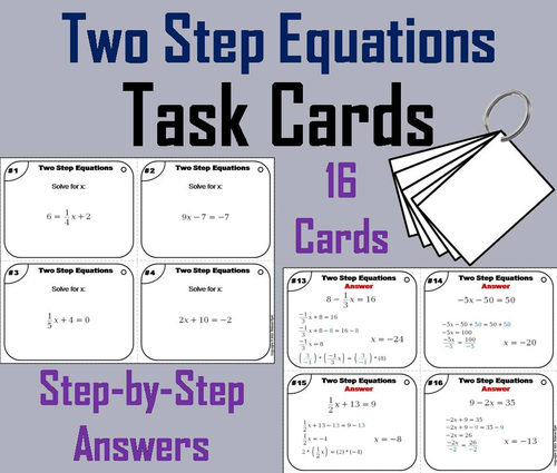 Two Step Equations Task Cards
