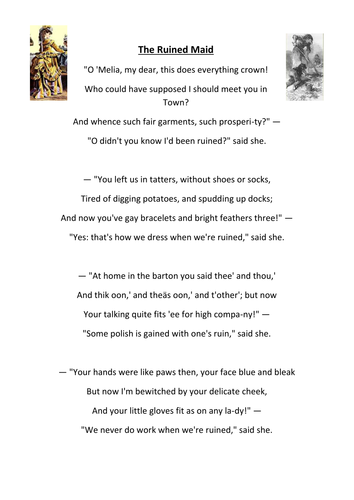 aqa-love-through-the-ages-poetry-the-ruined-maid-thomas-hardy