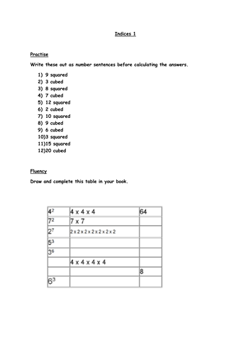 Indices Year 5 by krisgreg30 - Teaching Resources - TES