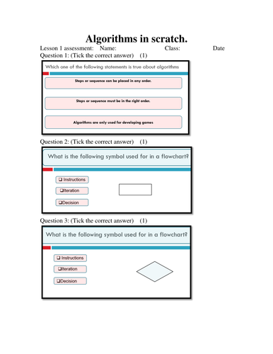 Algorithms in Scratch Lesson 1