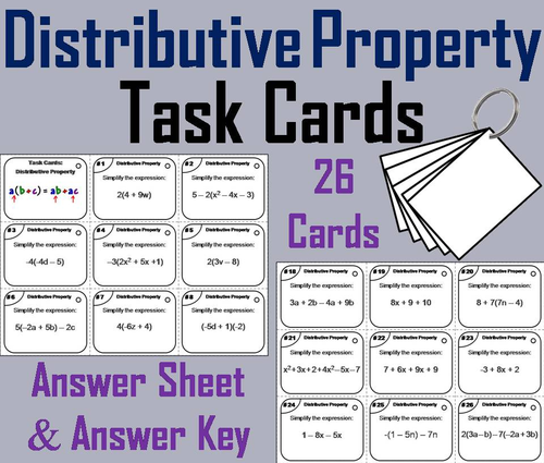 Distributive Property Task Cards