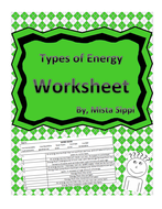 Types of Energy Worksheet | Teaching Resources