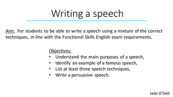 Writing speeches, speech techniques, writing to persuade, inform and ...