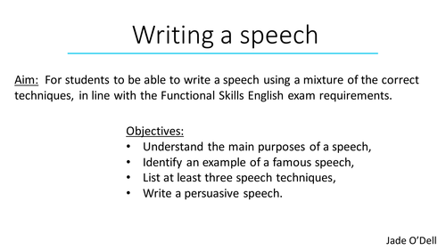 how to write a speech in english exam