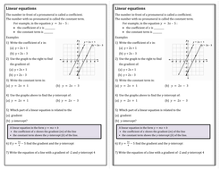 Comparing Linear Equations: Worksheet | Teaching Resources